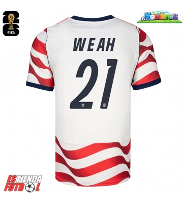 Estados Unidos Timothy Weah #21 Primera Equipación Mundial 2026 Manga Corta